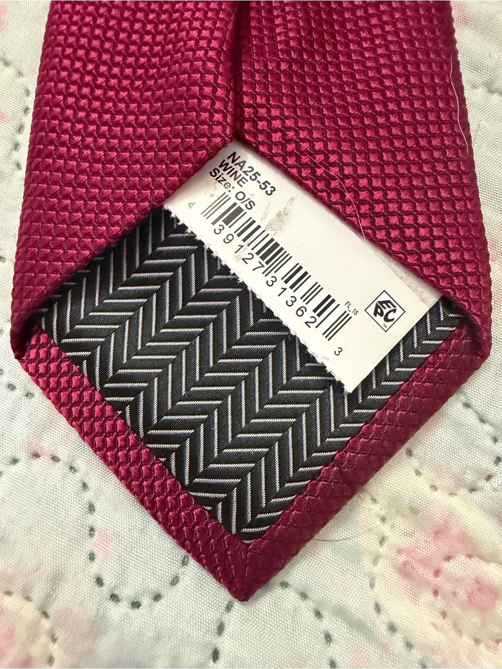 Nordstrom Men's Deep Wine Textured Tie NWT - Picture 5 of 5